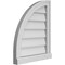 Ekena Millwork Quarter Round Top Left Surface Mount PVC Gable Vent w/ 2"W x 2"P Brickmould Sill Frame, 18"W x 22"H GVPQL18X2203SN - alternate 3